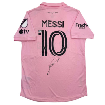 Autographed/Signed Lionel Leo Messi Inter Miami Pink Soccer Jersey Beckett BAS COA