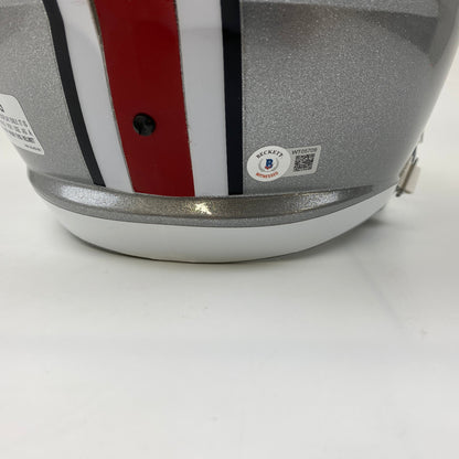 Autographed/Signed CJ C.J. Stroud Ohio State Buckeyes Full Size FS F/S Replica College Football Helmet Beckett BAS COA