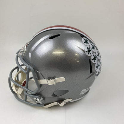 Autographed/Signed CJ C.J. Stroud Ohio State Buckeyes Full Size FS F/S Replica College Football Helmet Beckett BAS COA