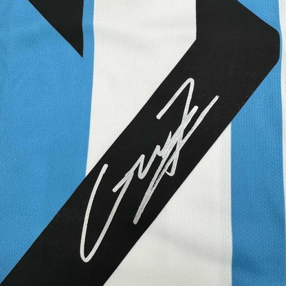 Autographed/Signed Alejandro Garnacho Argentina Blue Soccer Futbol Jersey Beckett BAS COA