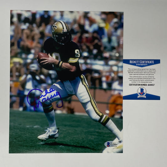 Autographed/Signed Archie Manning New Orleans Saints 8x10 Football Photo Beckett BAS COA #3