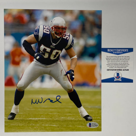 Autographed/Signed Mike Vrabel New England Patriots 8x10 Football Photo Beckett BAS COA #3