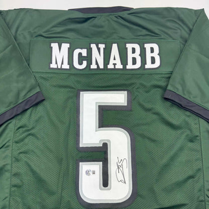 Autographed/Signed Donovan McNabb Philadelphia Green Football Jersey Beckett BAS COA