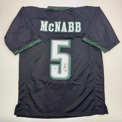 Autographed/Signed Donovan McNabb Philadelphia Black Football Jersey JSA COA