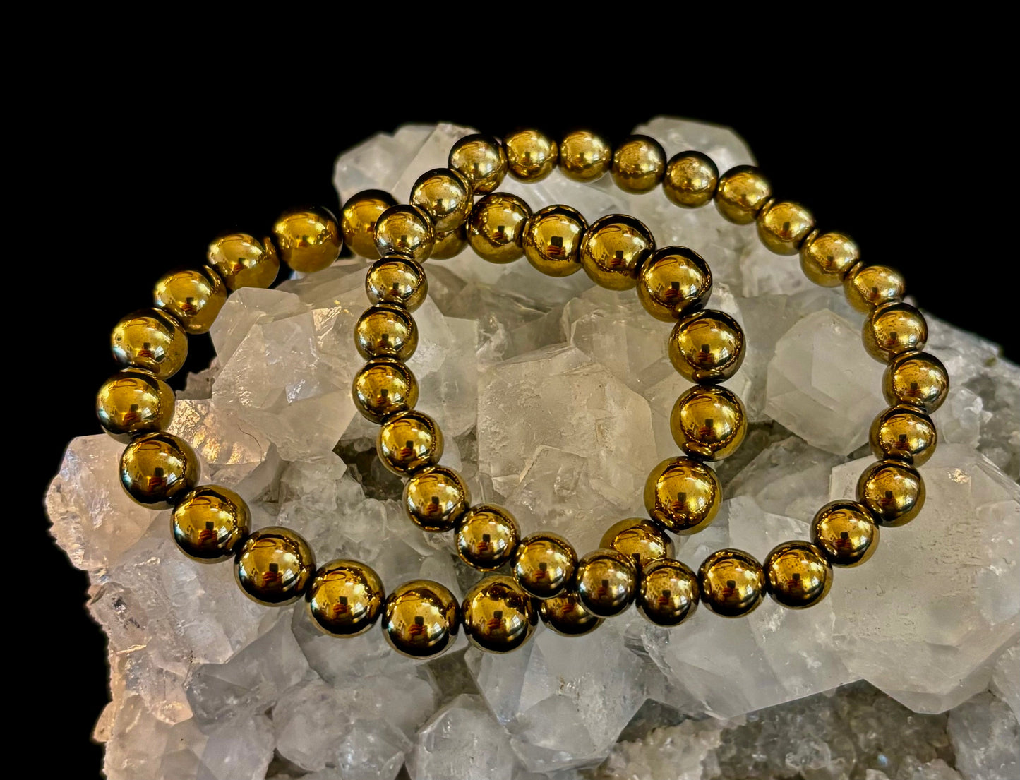Golden Hematite Healing Bracelet – Strength • Confidence • Balance (8mm or 10mm, Medium Wrists)