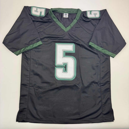 Autographed/Signed Donovan McNabb Philadelphia Black Football Jersey JSA COA