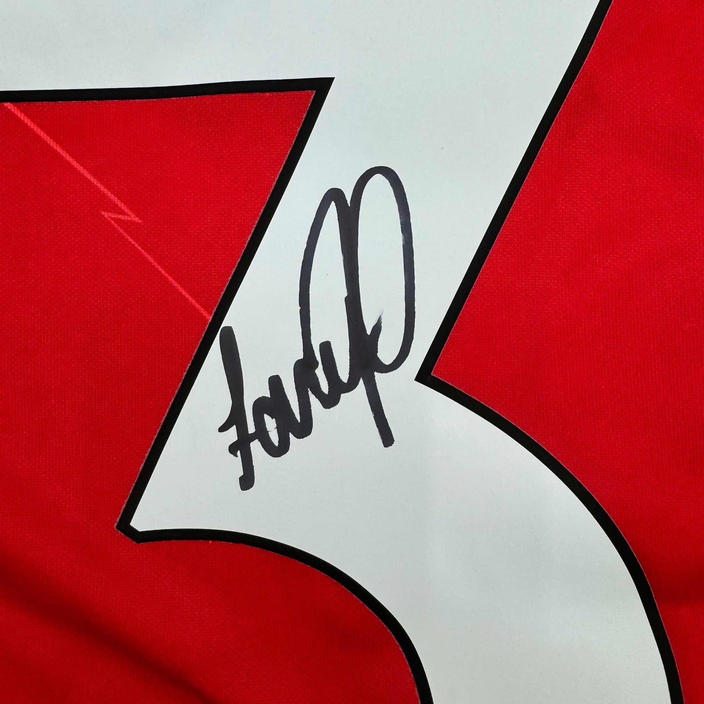 Framed Autographed/Signed Fabinho Liverpool 35x39 Red Soccer Jersey Beckett BAS COA
