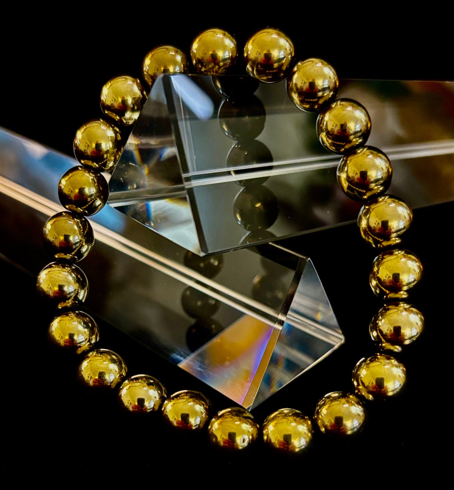 Golden Hematite Healing Bracelet – Strength • Confidence • Balance (8mm or 10mm, Medium Wrists)