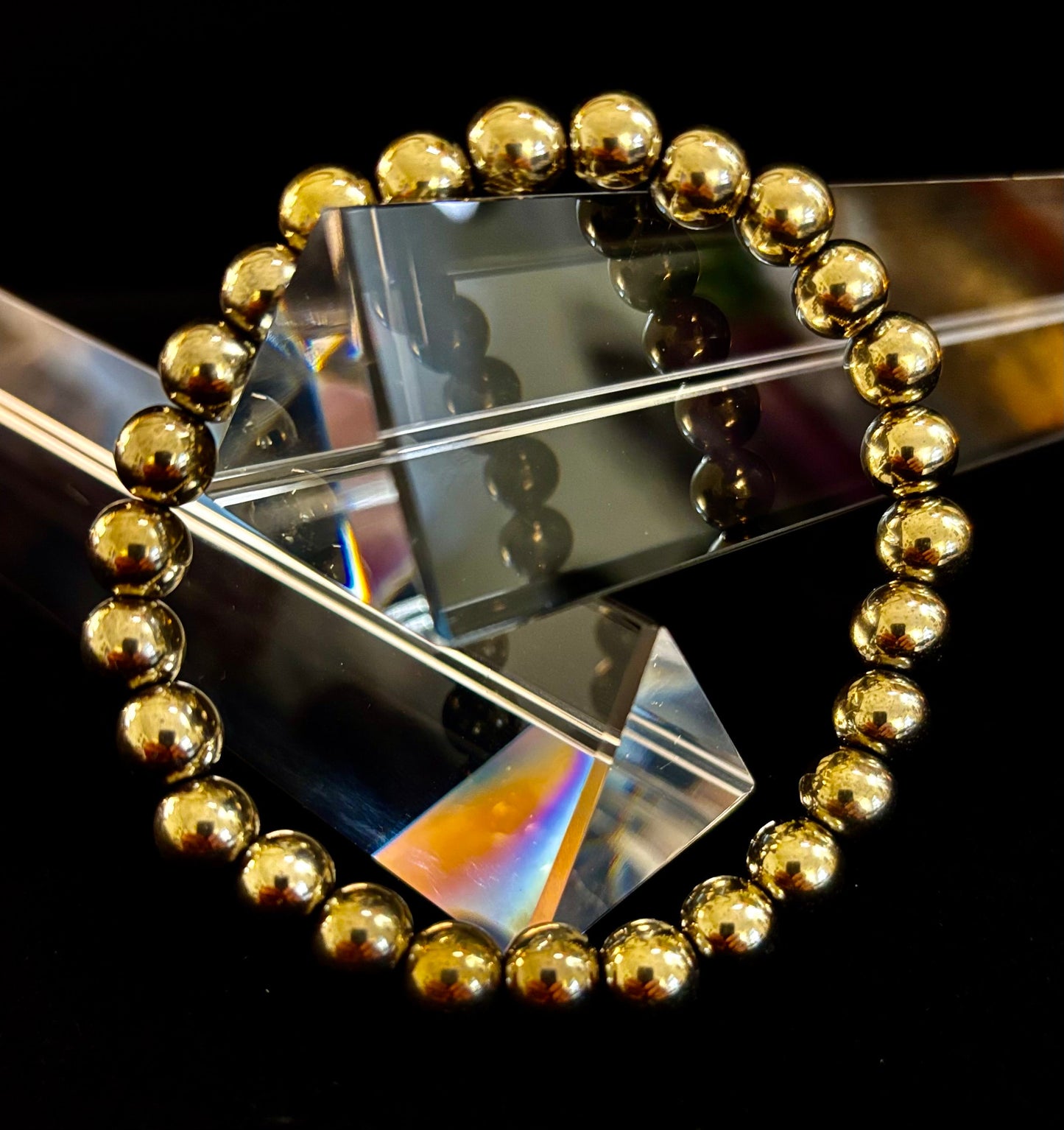 Golden Hematite Healing Bracelet – Strength • Confidence • Balance (8mm or 10mm, Medium Wrists)