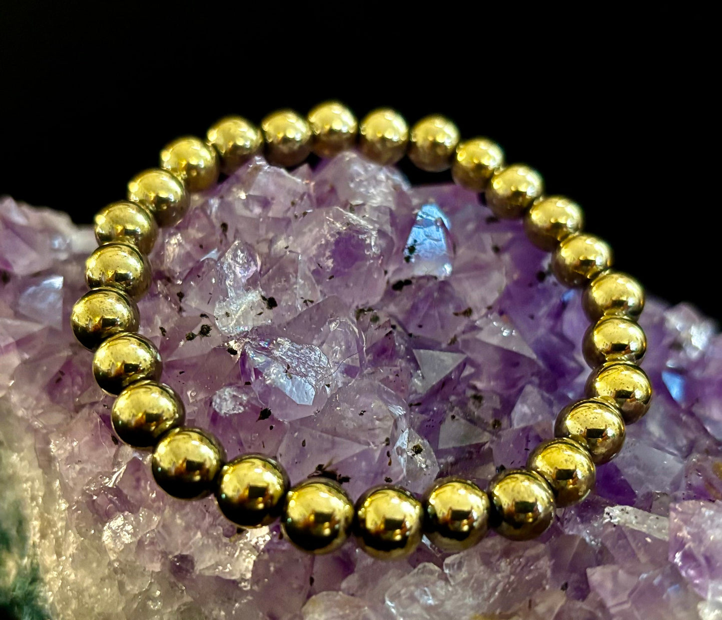 Golden Hematite Healing Bracelet – Strength • Confidence • Balance (8mm or 10mm, Medium Wrists)