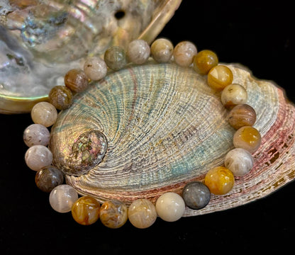 Bamboo Jasper Energy Bead Bracelet – Strength • Grounding • Stability (8mm, Large Wrists)