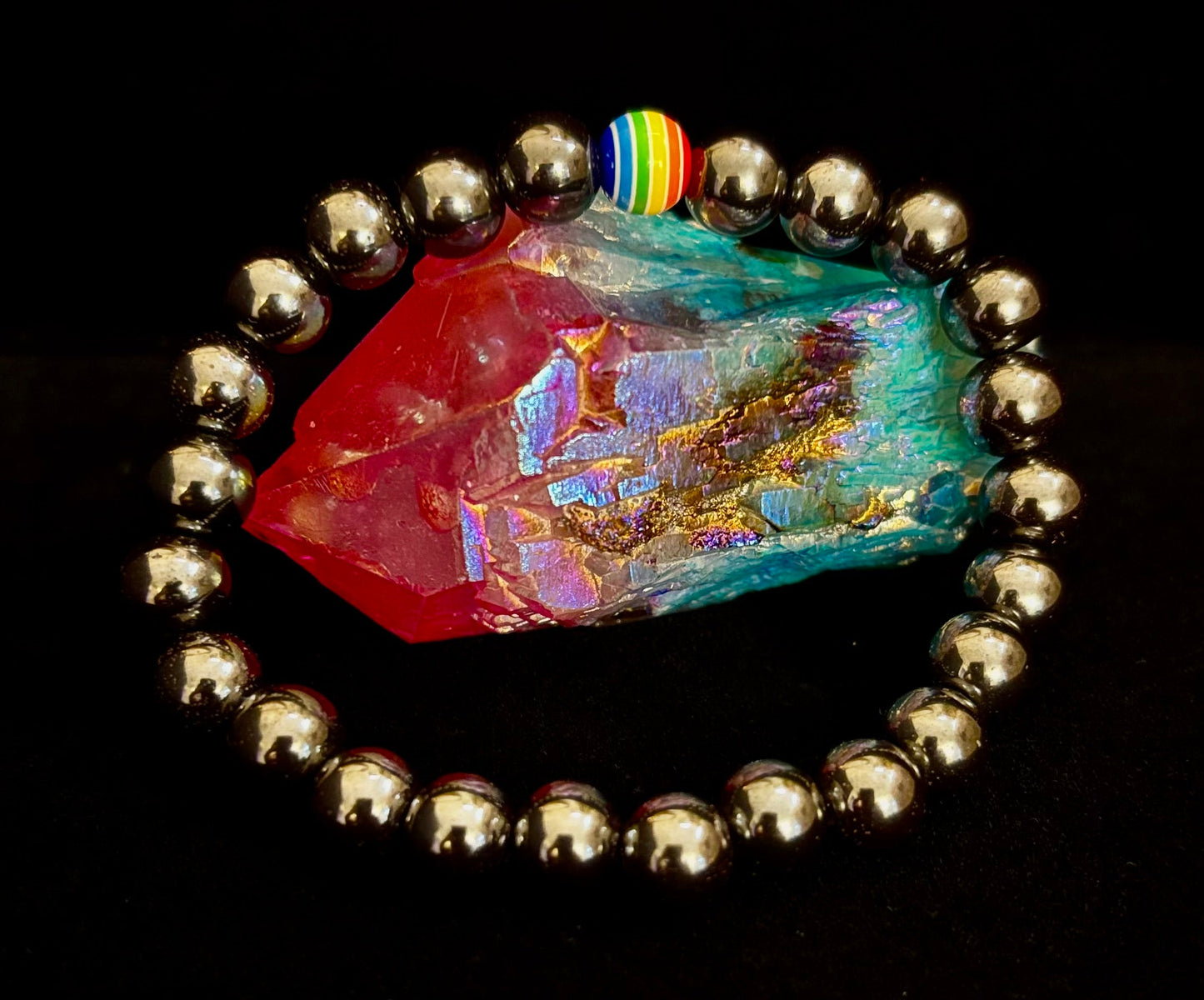 Pride & Power Magnetic Bracelet – Strength • Balance • Unity (Medium Wrists)