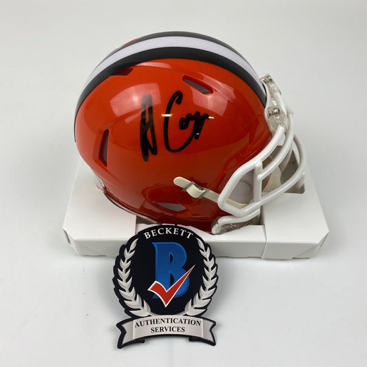 Autographed/Signed Amari Cooper Cleveland Browns Mini Football Helmet Beckett BAS COA