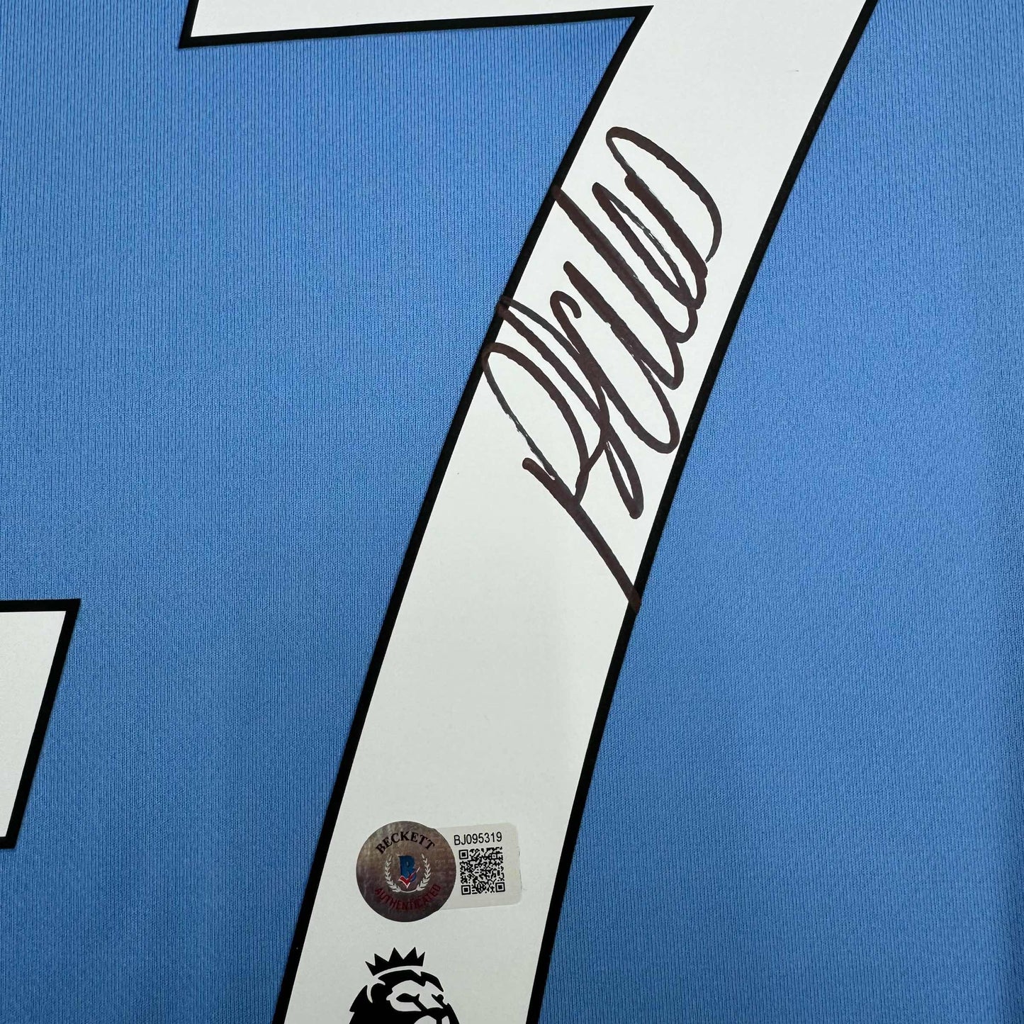 Autographed/Signed Phil Foden Manchester City Blue Soccer Futbol Jersey Beckett BAS COA #2