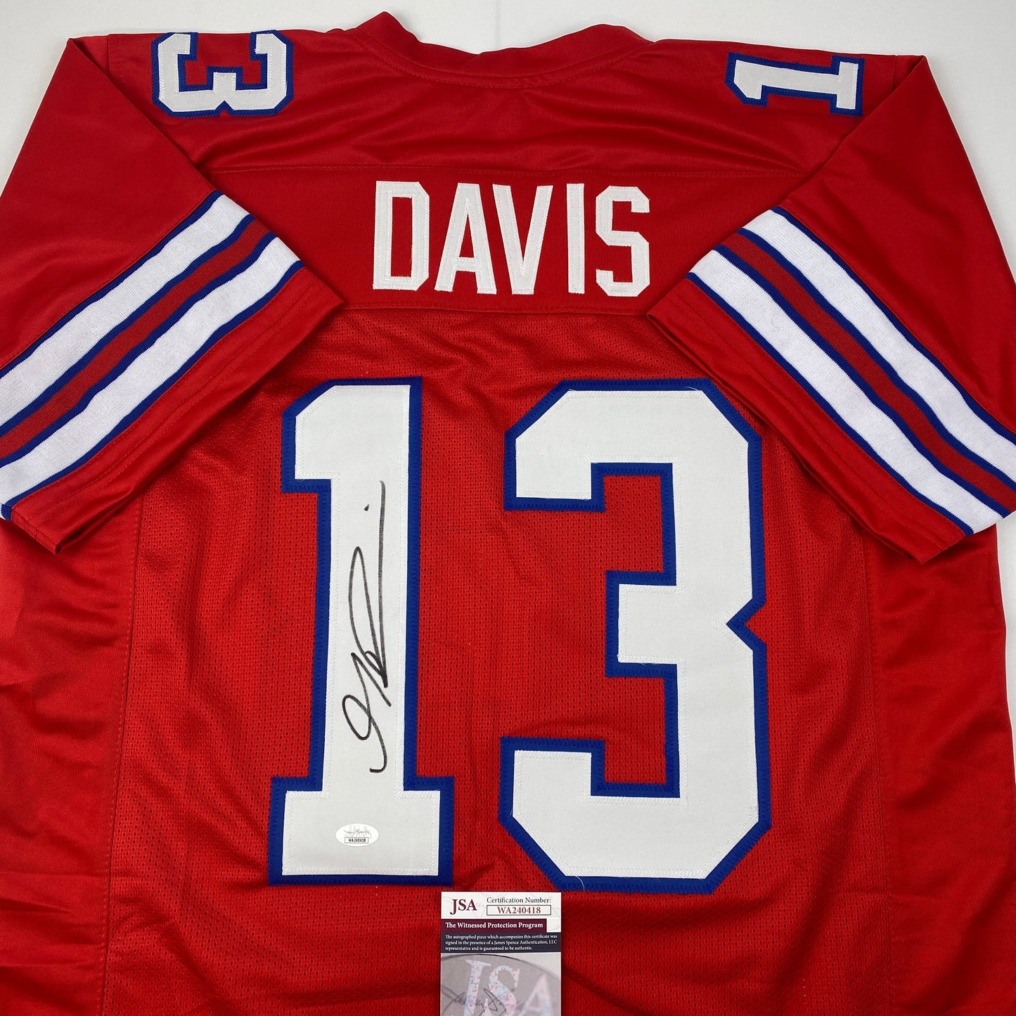 Autographed/Signed Gabriel Gabe Davis Buffalo Red Football Jersey Beckett BAS COA
