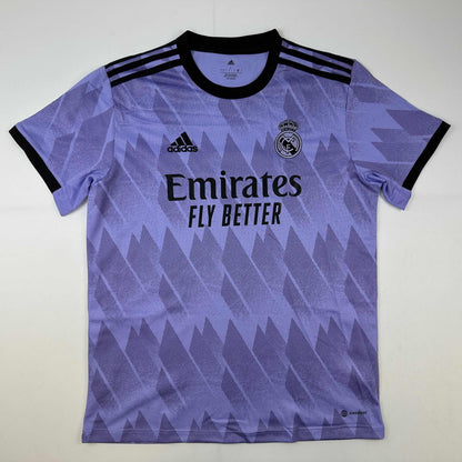 Autographed/Signed Karim Benzema Real Madrid 2022-23 Purple Soccer Jersey Beckett BAS COA
