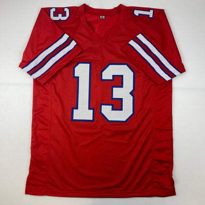 Autographed/Signed Gabriel Gabe Davis Buffalo Red Football Jersey Beckett BAS COA