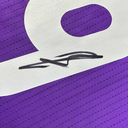 Autographed/Signed Karim Benzema Real Madrid 2016-17 Purple Soccer Jersey Beckett BAS COA