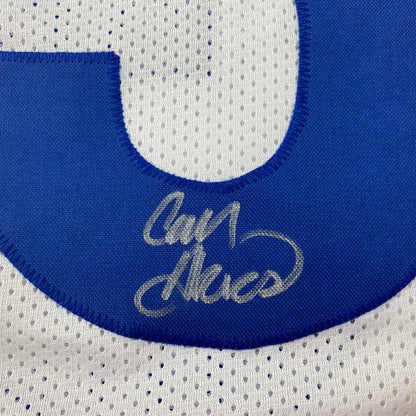 Autographed/Signed Cam Akers Los Angeles LA White Football Jersey Beckett BAS COA