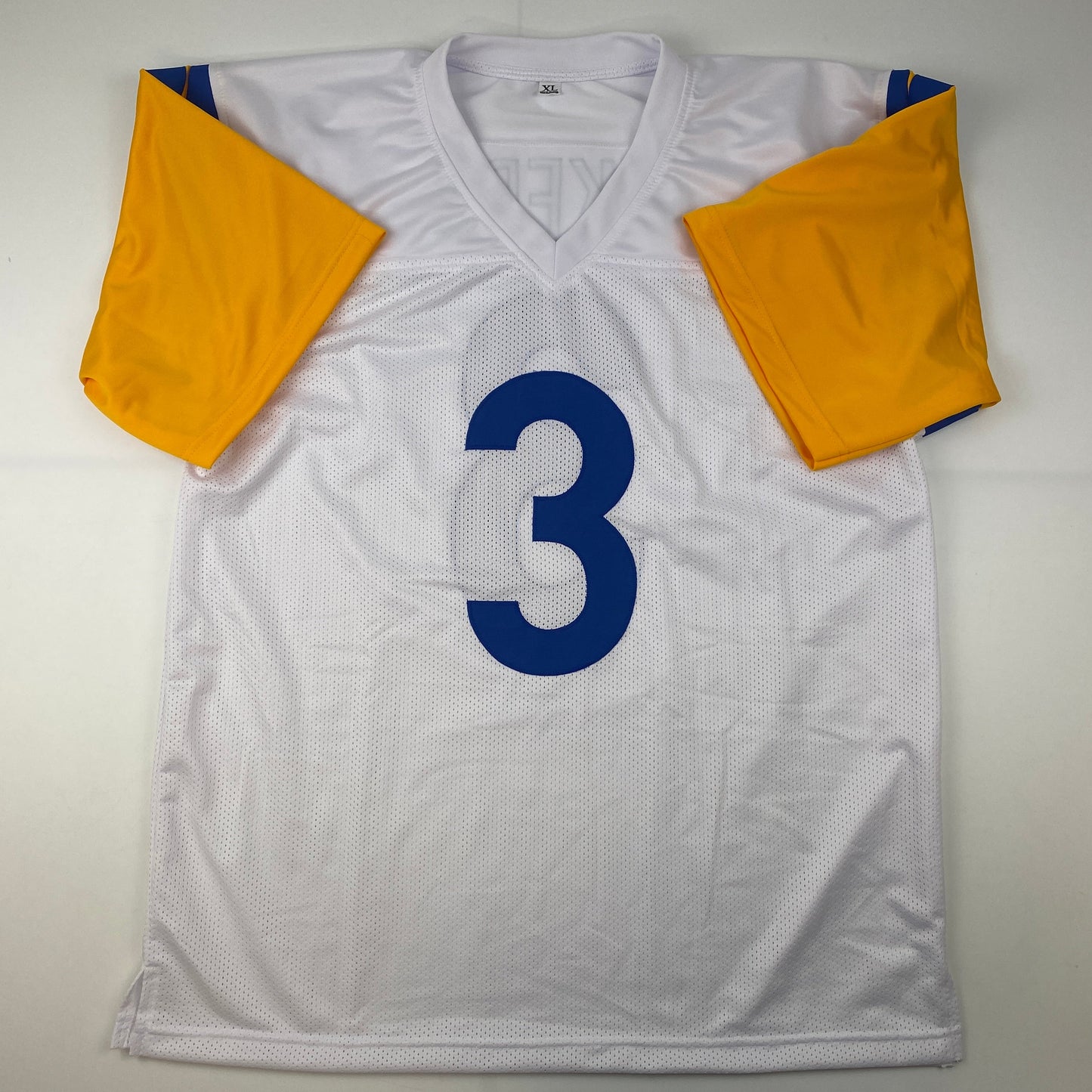 Autographed/Signed Cam Akers Los Angeles LA White Football Jersey Beckett BAS COA