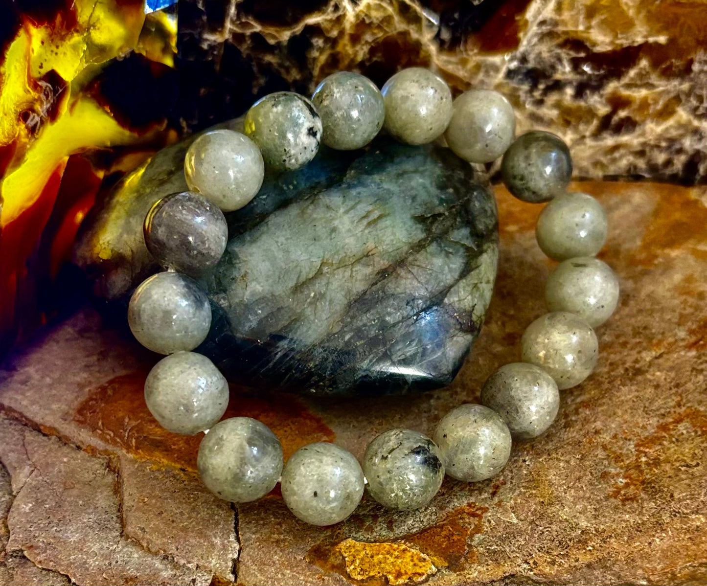Labradorite Protection & Transformation Bracelet – 8mm, 10mm, 12mm Natural Stones