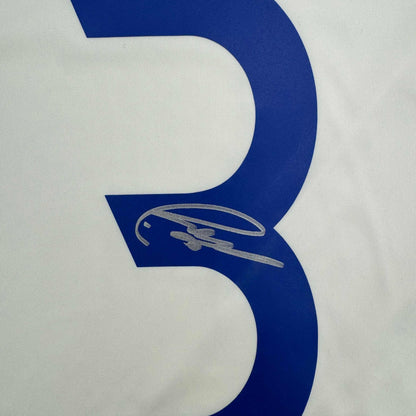 Autographed/Signed Roberto Carlos Real Madrid White Soccer Jersey Beckett BAS COA