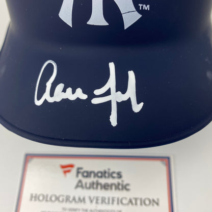 Autographed/Signed Aaron Judge Matte New York Yankees Mini Baseball Helmet Fanatics & MLB COA