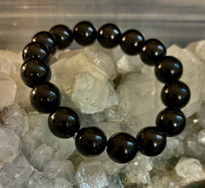 Black Obsidian Beaded Bracelet – Grounding, Protection & Inner Peace