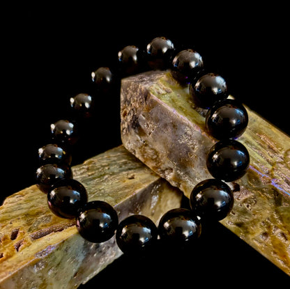 Black Obsidian Beaded Bracelet – Grounding, Protection & Inner Peace