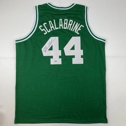 Autographed/Signed Brian Scalabrine Boston Green Basketball Jersey Steiner COA