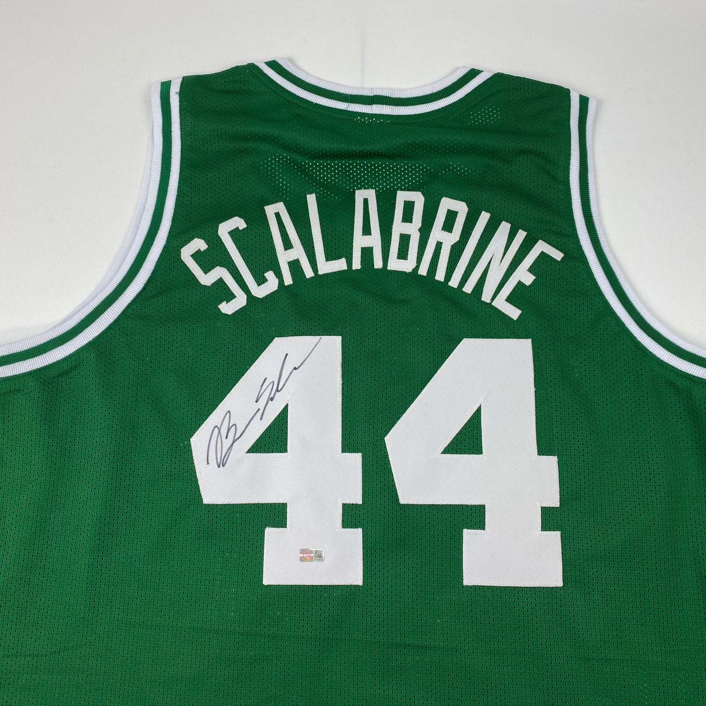 Autographed/Signed Brian Scalabrine Boston Green Basketball Jersey Steiner COA
