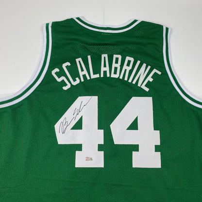 Autographed/Signed Brian Scalabrine Boston Green Basketball Jersey Steiner COA