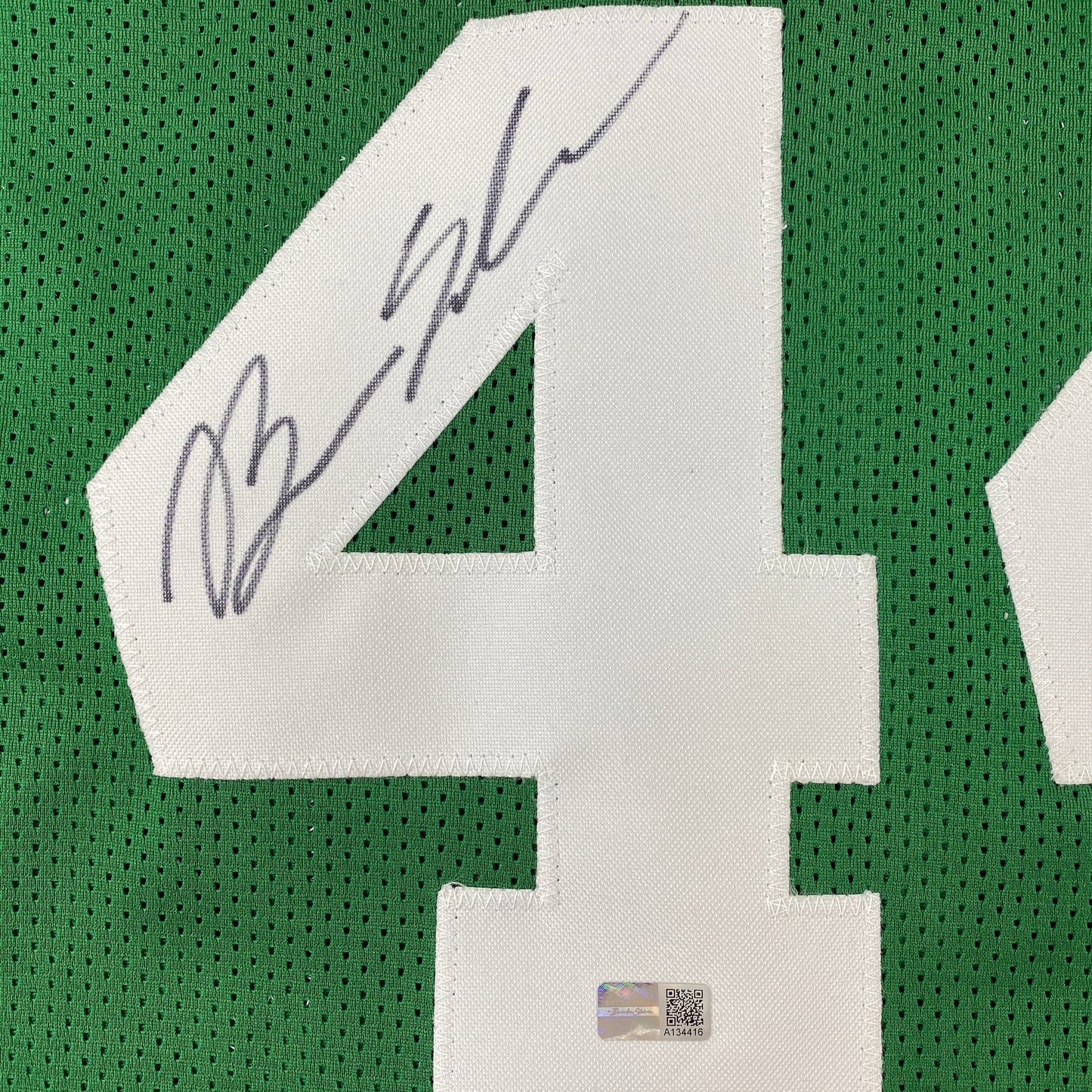 Autographed/Signed Brian Scalabrine Boston Green Basketball Jersey Steiner COA