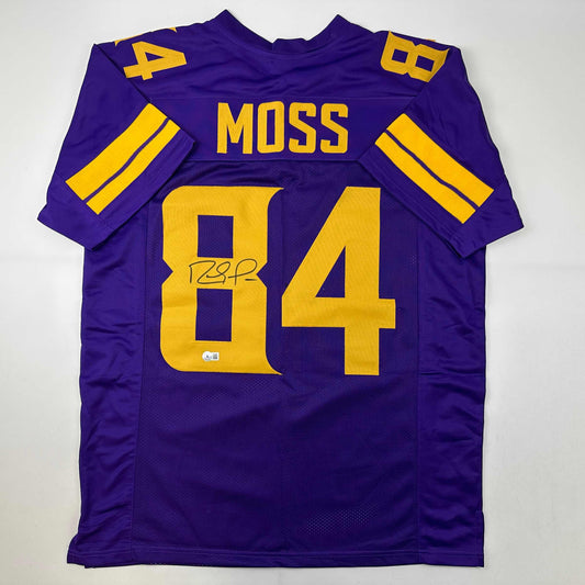 Autographed/Signed Randy Moss Minnesota Color Rush Purple Football Jersey Beckett BAS COA