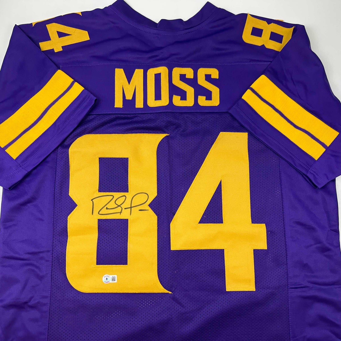 Autographed/Signed Randy Moss Minnesota Color Rush Purple Football Jersey Beckett BAS COA