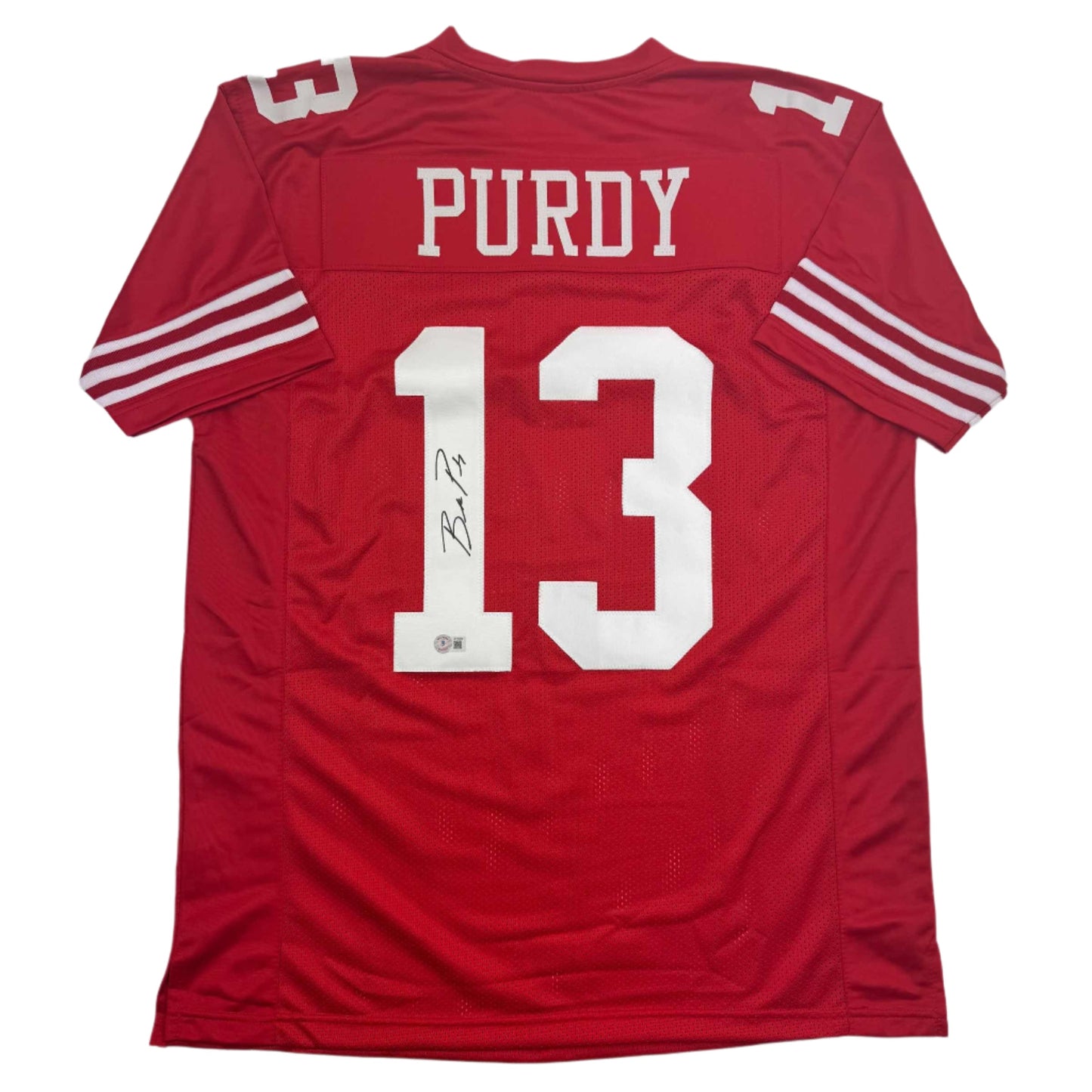 Autographed/Signed Brock Purdy San Francisco Red Football Jersey Beckett BAS COA