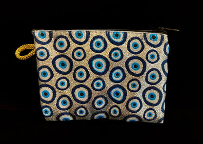 Handmade Turkish Evil Eye Coin Purse | 4x6 Fabric Pouch for Protection & Style
