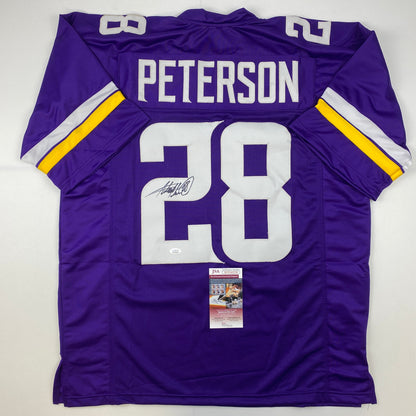 Autographed/Signed Adrian Peterson Minnesota Purple Football Jersey JSA COA