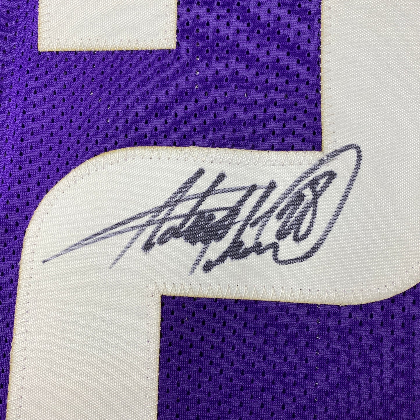 Autographed/Signed Adrian Peterson Minnesota Purple Football Jersey JSA COA