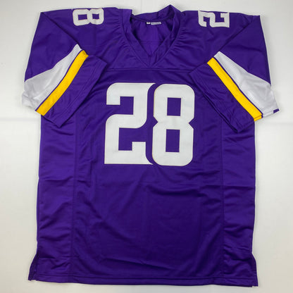 Autographed/Signed Adrian Peterson Minnesota Purple Football Jersey JSA COA