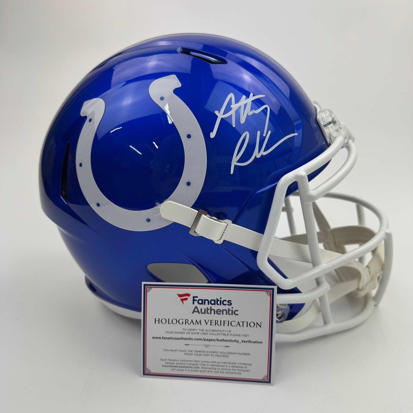 Autographed/Signed Anthony Richardson Indianapolis Colts Full Size Flash Football Helmet FS F/S Fanatics COA