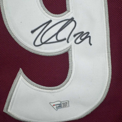 Autographed/Signed Nathan MacKinnon Colorado Avalanche Authentic Maroon Hockey Jersey Fanatics COA