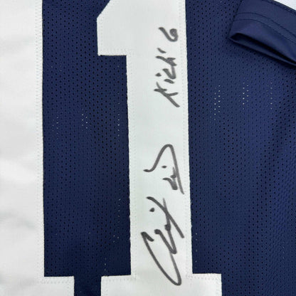 Autographed/Signed Chris Davis Jr. Auburn Blue College Football Jersey JSA COA