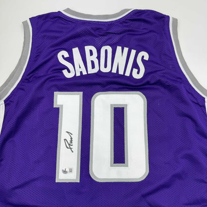 Autographed/Signed Domantas Sabonis Sacramento Purple Basketball Jersey Beckett BAS COA