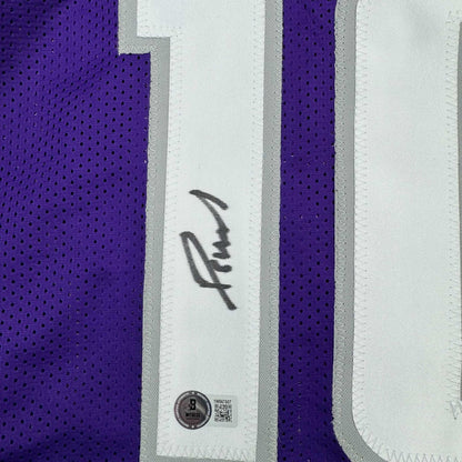 Framed Autographed/Signed Domantas Sabonis 35x39 Sacramento Purple Basketball Jersey Beckett BAS COA