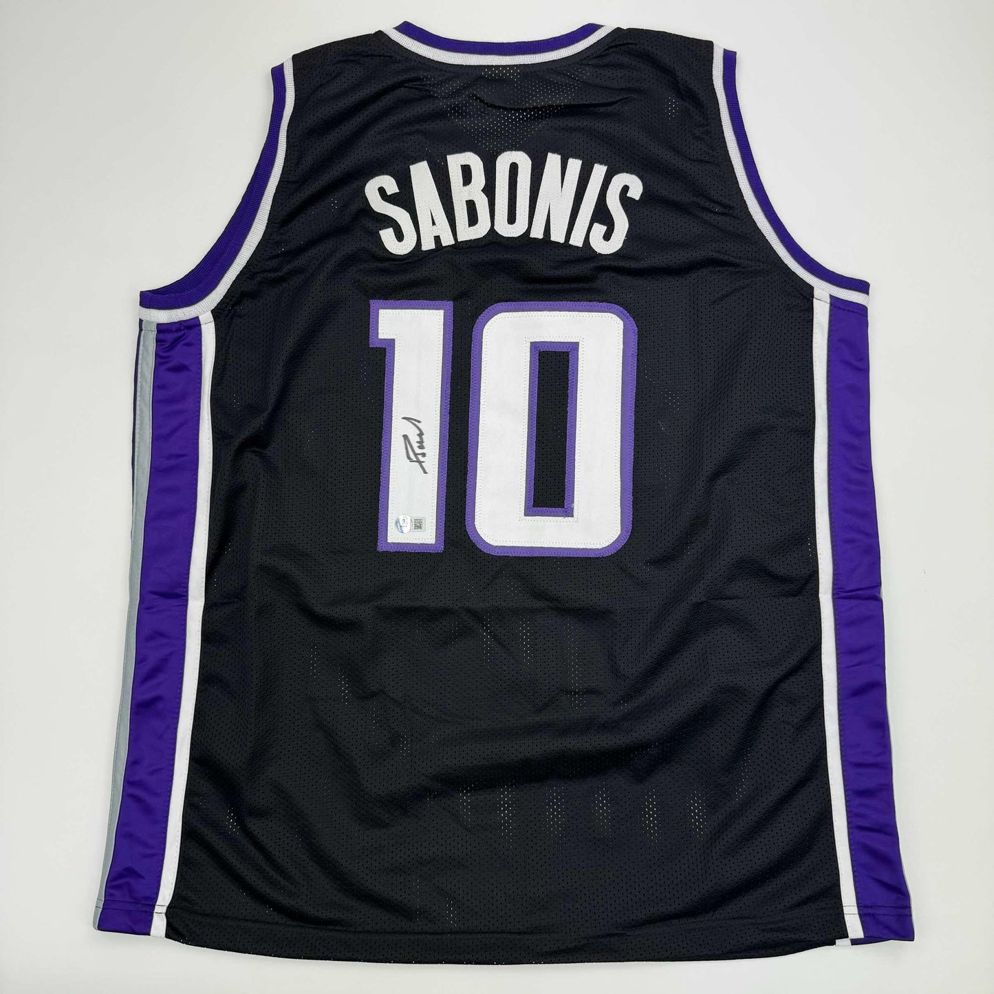 Autographed/Signed Domantas Sabonis Sacramento Black Basketball Jersey Beckett BAS COA