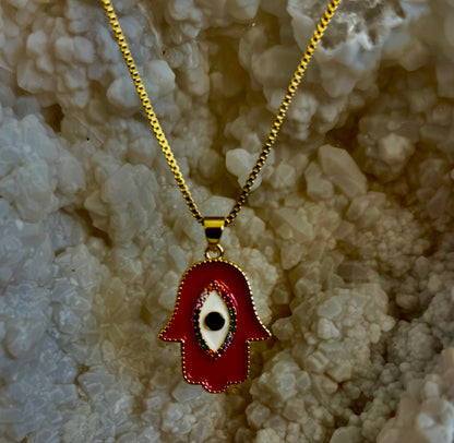 Evil Eye Necklace – Made in Turkey (Red or Blue)