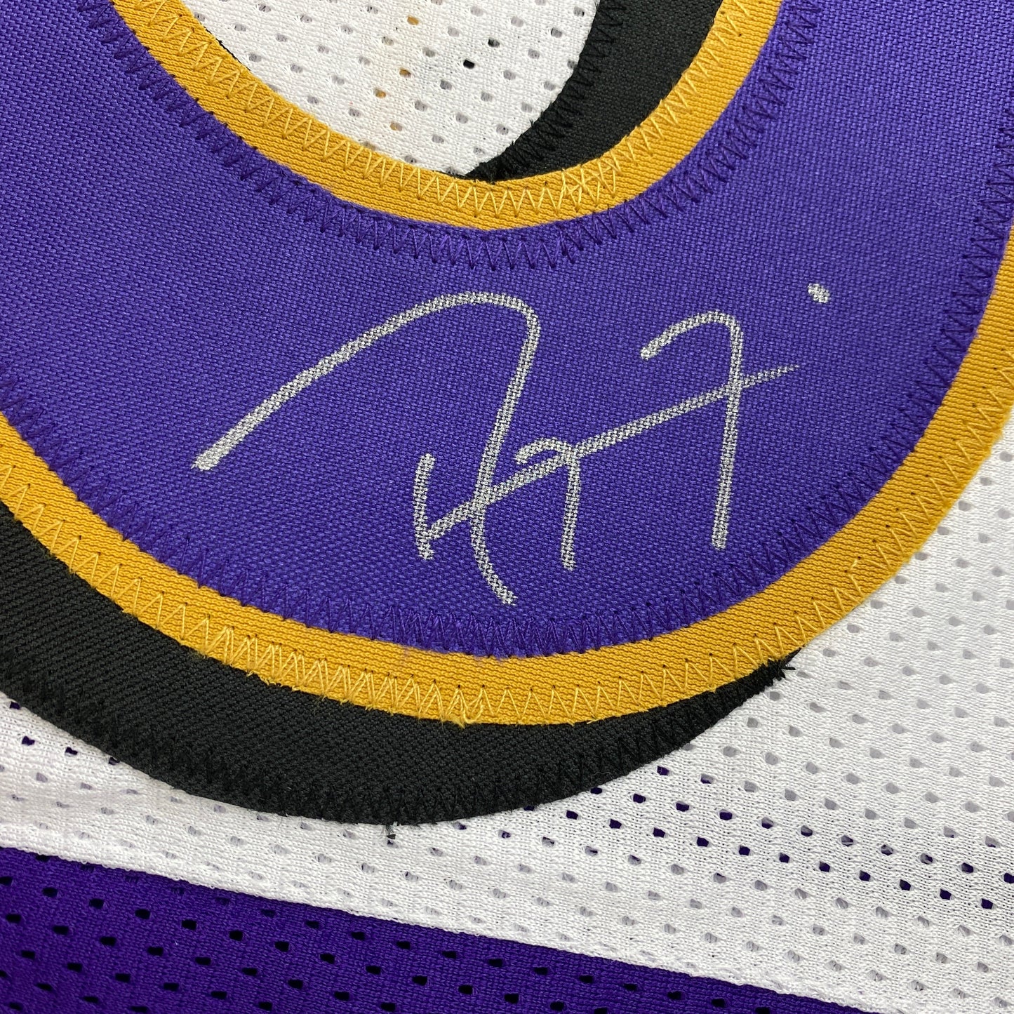 Autographed/Signed Ray Lewis Baltimore Split Purple White Football Jersey JSA COA