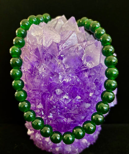 Emerald Green 8mm Beaded Choker Necklace – Bold, Timeless & Vibrant 💚✨