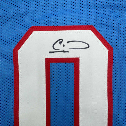 Autographed/Signed Calvin Ridley Tennessee Retro Blue Football Jersey Beckett BAS COA